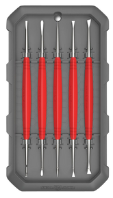 Real Avid AVAGSPS Accu-Grip Steel Picks  Red Rubber Overmold Handle 5 Pieces 152142