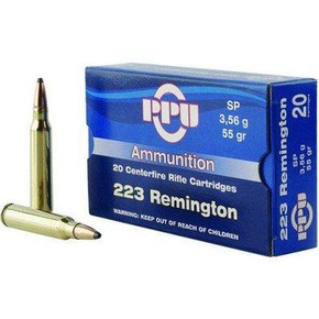 PPU Rifle Ammunition .223 Rem 55 gr SP 3240 fps 20/ct OQPP223S PPU Rifle Ammunition .223 Rem 55 gr SP 3240 fps 20/ct OQPP223S