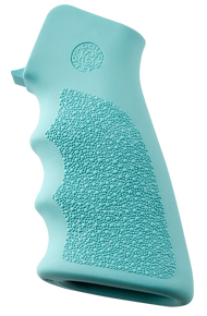 Hogue 15015 OverMolded Grip Cobblestone Aqua Blue Rubber with Finger Grooves for AR-15, M16 102648 Hogue 15015 OverMolded Grip Cobblestone Aqua Blue Rubber with Finger Grooves for AR-15, M16 102648