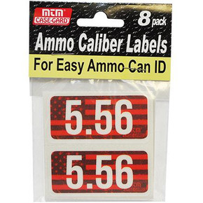 MTM Ammo Caliber Labels 5.56 Red 8/ct MTCL556