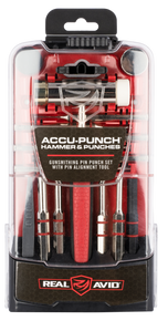 Real Avid AVHPS Accu-Punch Hammer & Punches Steel Red Rubber Handle 120784 Real Avid AVHPS Accu-Punch Hammer & Punches Steel Red Rubber Handle 120784