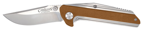Camillus 19196 Sevens  2.75" Folding Plain Silver AUS-8 Carbonitride Titanium Blade, Desert Tan/SS G10/SS Handle 160718