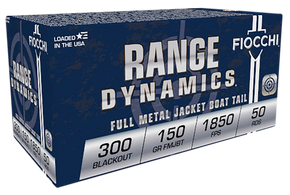 Fiocchi 300BLKC Range Dynamics 300Blackout 150gr Full Metal Jacket Boat Tail 50 Per Box/10 Case 92518 Fiocchi 300BLKC Range Dynamics 300Blackout 150gr Full Metal Jacket Boat Tail 50 Per Box/10 Case 92518