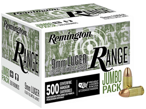 Remington Ammunition R27779 Range Jumbo Pack 9mmLuger 115gr Full Metal Jacket 500/Box 155735