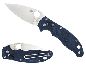 Spyderco C101PDBL2 Manix 2 Lightweight 3.37" Folding Plain Satin CTS BD1 SS Blade/Dark Blue Bi-Directional Texturing FRCP Handle Includes Pocket Clip 158064 Spyderco C101PDBL2 Manix 2 Lightweight 3.37" Folding Plain Satin CTS BD1 SS Blade/Dark Blue Bi-Directional Texturing FRCP Handle Includes Pocket Clip 158064