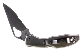 Spyderco BY04PS2 Byrd Meadowlark 2 2.94" Folding Clip Point Part Serrated 8Cr13MoV SS Blade Stainless Steel Handle Includes Pocket Clip 70732 Spyderco BY04PS2 Byrd Meadowlark 2 2.94" Folding Clip Point Part Serrated 8Cr13MoV SS Blade Stainless Steel Handle Includes Pocket Clip 70732