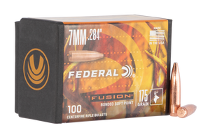 Federal FB284F4 Fusion Component 7mm .284 175 gr Fusion Soft Point 100 Per Box/ 4 Case 113907 Federal FB284F4 Fusion Component 7mm .284 175 gr Fusion Soft Point 100 Per Box/ 4 Case 113907