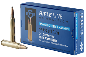PPU PP3001 Standard Rifle  300WinMag 150gr Soft Point 20 Per Box/10 Case 57009