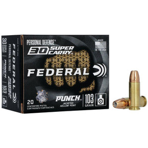 Federal Punch Handgun Ammunition .30 SC 103gr JHP 1130 fps 20/ct FAPD30P1