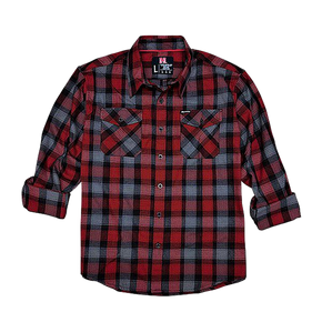 Hornady Gear 32196 Flannel Shirt  3XL Red/Black/Gray,  Cotton/Polyester, Relaxed Fit Button Up 159683