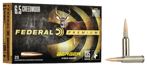 Federal P65CRDBCH1 Premium 6.5Creedmoor 135gr Berger Hybrid Hunter 20 Per Box/10 Case 110442 Federal P65CRDBCH1 Premium 6.5Creedmoor 135gr Berger Hybrid Hunter 20 Per Box/10 Case 110442
