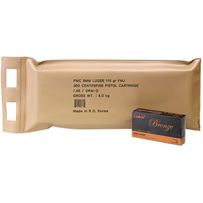 PMC Handgun Ammunition Battle Pack 9mm Luger 115 gr FMJ 1150 fps 300/ct (6 Box Battle Pack) PM9ABP