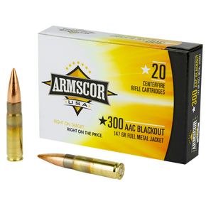 Armscor FAC300AAC1N USA  300Blackout 147gr Full Metal Jacket 20 Per Box/10 Case 35303