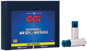 CCI 3744 Pest Control Shotshell 44Sp/44Rem Mag 140gr #9Shot 10 Per Box/20 Case 79868 CCI 3744 Pest Control Shotshell 44Sp/44Rem Mag 140gr #9Shot 10 Per Box/20 Case 79868