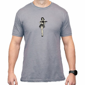 HULA GIRL CVC T-SHIRT STONE GRAY HEATHER SMALL 430100794