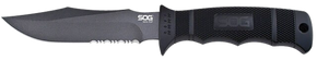 S.O.G SOGM37NCP Seal Pup 4.75" Fixed Clip Point Part Serrated Powder Coated AUS-8A SS Blade Black w/Raised Diamond Pattern GRN Handle Includes Lanyard/Sheath 145031 S.O.G SOGM37NCP Seal Pup 4.75" Fixed Clip Point Part Serrated Powder Coated AUS-8A SS Blade Black w/Raised Diamond Pattern GRN Handle Includes Lanyard/Sheath 145031