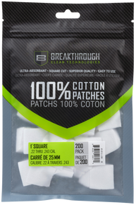 Breakthrough Clean BTCPS1200 Square Patches .22-243 Cal 200 pieces 152482 Breakthrough Clean BTCPS1200 Square Patches .22-243 Cal 200 pieces 152482