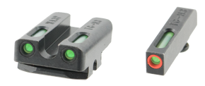TruGlo TG13WA3PC TFX Pro  Black | Green Tritium & Fiber Optic Orange Outline Front Sight Green Tritium & Fiber Optic Rear Sight 25421