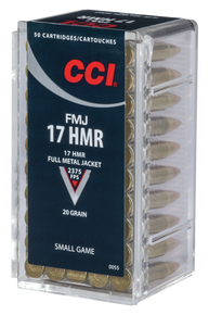 CCI 0055 Gamepoint Rimfire 17HMR 20gr Full Metal Jacket 50 Per Box/40 Case 15824 CCI 0055 Gamepoint Rimfire 17HMR 20gr Full Metal Jacket 50 Per Box/40 Case 15824