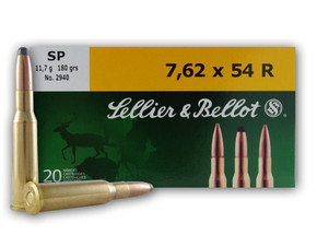 Sellier & Bellot Rifle Ammunition 7.62x54R 180 gr SP 2625 fps - 20/box ZYSB76254RB