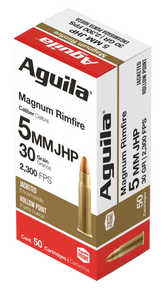Aguila 1B222406 Target & Range Rimfire 5mm Rem Mag 30gr Jacketed Hollow Point 50 Per Box/20 Case 44473 Aguila 1B222406 Target & Range Rimfire 5mm Rem Mag 30gr Jacketed Hollow Point 50 Per Box/20 Case 44473
