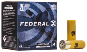 Federal H2046 Game-Shok High Brass 20Gauge 2.75" 1oz 6Shot 25 Per Box/10 Case 117011 Federal H2046 Game-Shok High Brass 20Gauge 2.75" 1oz 6Shot 25 Per Box/10 Case 117011