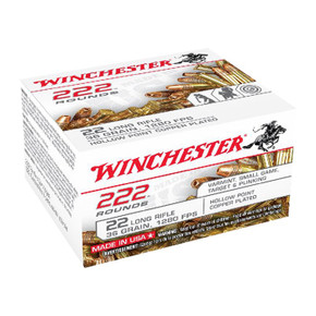 22 LONG RIFLE 36GR COPPER PLATED HOLLOW POINT 222/BOX 105003778 22 LONG RIFLE 36GR COPPER PLATED HOLLOW POINT 222/BOX 105003778