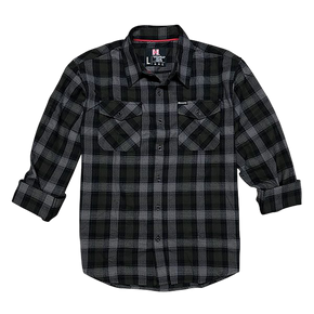 Hornady Gear 32215 Flannel Shirt  2XL Olive/Black/Gray,  Cotton/Polyester, Relaxed Fit Button Up 159690