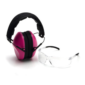 Pyramex Low Profile Combo Kit Passive Pink Ear Muff 24dB Clear Shooting Glasses Clear with Clear Lens PIVGCOMBO210 Pyramex Low Profile Combo Kit Passive Pink Ear Muff 24dB Clear Shooting Glasses Clear with Clear Lens PIVGCOMBO210