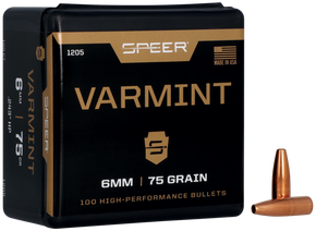 Speer 1205 Varmint 6mm 75gr Jacketed Hollow Point 100 Per Box/5 Case 29014 Speer 1205 Varmint 6mm 75gr Jacketed Hollow Point 100 Per Box/5 Case 29014