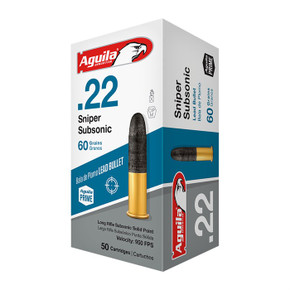 22LR 60GR SNIPER SUBSONIC LEAD SOLID POINT 50/BOX 105004352 22LR 60GR SNIPER SUBSONIC LEAD SOLID POINT 50/BOX 105004352