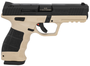 Sar USA SAR9METESABL SAR9 Mete Safari 9mm Luger 4.50" 17+1 (2) Mete Safari Black Steel Slide Black Interchangeable Backstrap Grip 138034