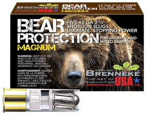 Brenneke SL122BPM Bear Protection 12Gauge 2.75" 1 3/8oz Slug Shot 5 Per Box/50 Case 159576 Brenneke SL122BPM Bear Protection 12Gauge 2.75" 1 3/8oz Slug Shot 5 Per Box/50 Case 159576
