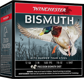 Winchester Ammo SWB1234 Bismuth 12Gauge 3" 1 3/8oz Tin Plated Bismuth 4Shot 25 Per Box/10 Case 142833 Winchester Ammo SWB1234 Bismuth 12Gauge 3" 1 3/8oz Tin Plated Bismuth 4Shot 25 Per Box/10 Case 142833