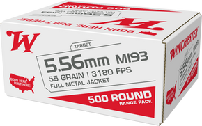 Winchester Ammo WM193500  M193 5.56mm 55gr Full Metal Jacket 500 Per Box/2 Case 163277