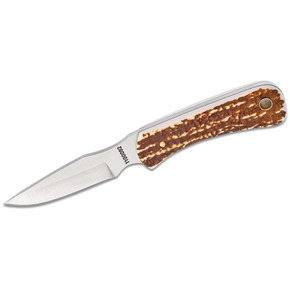Schrade Uncle Henry 301UH Fixed Knife 3-1/8" Drop Point Blade Brown with Leather Sheath PF1100092