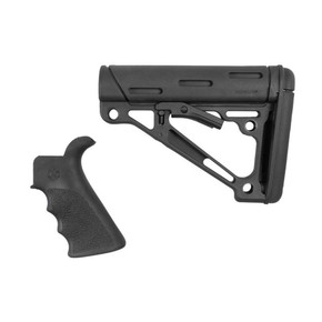 Hogue AR-15/M-16 Kit - Finger Groove Beavertail Grip & Over-Molded Collapsible Buttstock - Mil-Spec Buffer Tube Black HA15056 Hogue AR-15/M-16 Kit - Finger Groove Beavertail Grip & Over-Molded Collapsible Buttstock - Mil-Spec Buffer Tube Black HA15056