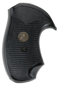 Pachmayr 03252 Compact Grip Checkered Black Rubber with Finger Grooves for S&W J Frame with Round Butt 73014