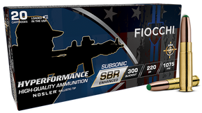 Fiocchi 300BKSBS Hyperformance  300Blackout 220gr Nosler BT 20 Per Box/10 Case 179279