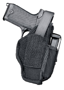 Uncle Mike's 70160 Sidekick Hip Holster IWB/OWB Size 16 Black Kodra Nylon Belt Clip Fits Med/Large Semi Autos Fits 3.25-3.75" Barrel Ambidextrous 44939