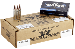 Wilson Combat A300HMR135HBN HAM'R Bonded 300 HAM'R 135 gr Speer HAM'R Bonded Nickel-Plated Brass 20 Bx/ 10 Case 134072 Wilson Combat A300HMR135HBN HAM'R Bonded 300 HAM'R 135 gr Speer HAM'R Bonded Nickel-Plated Brass 20 Bx/ 10 Case 134072