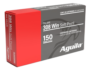 Aguila 8090AG 308Win 150gr InterLock Boat Tail Soft Point 20 Per Box/10 Case 161536 Aguila 8090AG 308Win 150gr InterLock Boat Tail Soft Point 20 Per Box/10 Case 161536