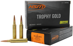 HSM 264WM130VLD Trophy Gold Extended Range 264 Win Mag 130 gr Berger Hunting VLD Match 20 Per Box/ 20 Case 148726