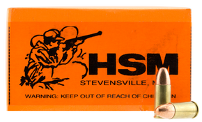 HSM 9MM4R Training  9mm Luger 124 gr Full Metal Jacket 50 Per Box/ 20 Case 91992