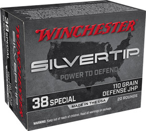 WINCHESTER SILVERTIP 38</br>SPECIAL 110GR JHP 20RD 10BX/CS AW38ST