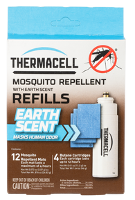 Thermacell E4 Repellent Refill Effective 15 ft Earth Scent Mat/Fuel Cartridges Repels Mosquito Effective Up to 48 hrs 4 Fuel Cartridges/12 Mats 63042 Thermacell E4 Repellent Refill Effective 15 ft Earth Scent Mat/Fuel Cartridges Repels Mosquito Effective Up to 48 hrs 4 Fuel Cartridges/12 Mats 63042