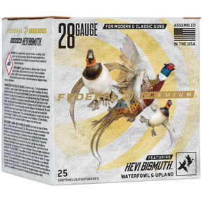 Federal Premium HEVI-Bismuth Shotshells 28ga 2-3/4" 3/4oz 1375 fps #3 25/ct FAPHBX2893