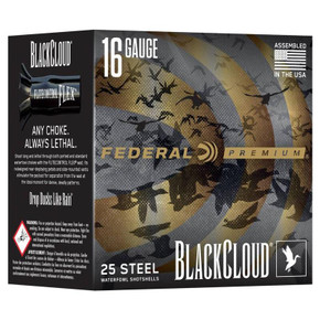 Federal Black Cloud Waterfowl Shotshells 16ga 2-3/4" 7/8oz 1450fps #4 25/ct FAPWBX1674