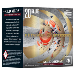 Federal Gold Medal Paper Shotshells 20ga 2-3/4" 7/8oz 1250 fps #8 25/ct FAGMT2248
