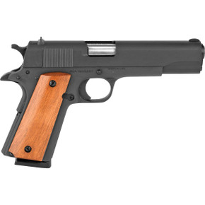 Rock Island M 1911 GI Standard Handgun .45 ACP 8/rd Magazine 5" Barrel Black with Wood Grips MA/MD Compliant YK51421MA